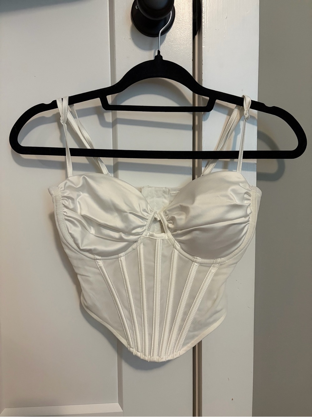 Windsor White Satin Bustier Corset Going Out Top